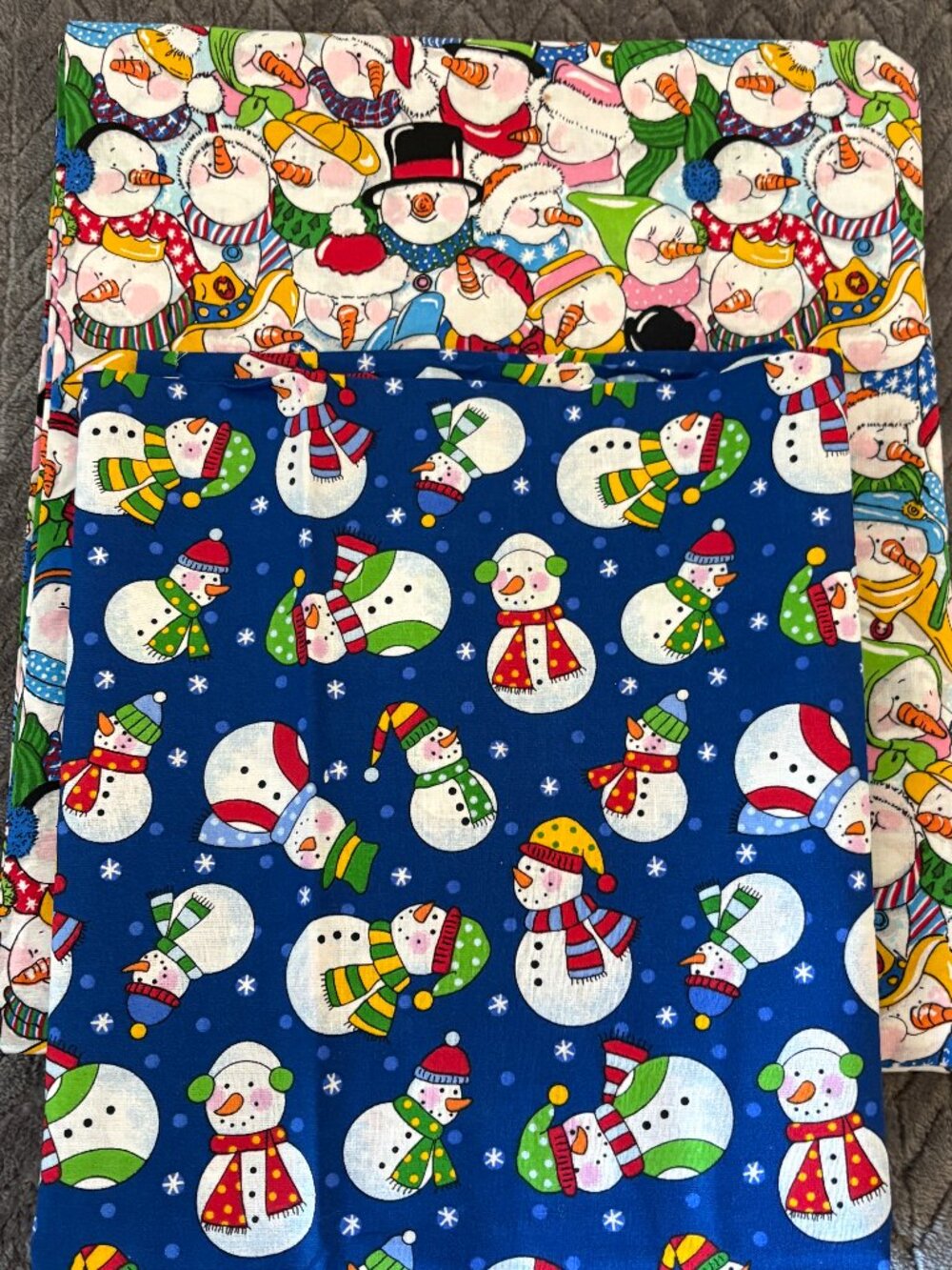 Christmas Snowman Scenic Winter Snow Cotton Fabric Frosty Friends Y2K / 90 Style